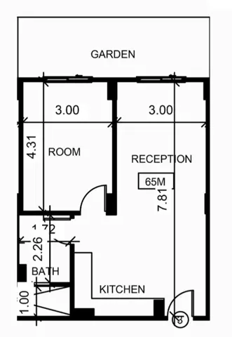 F 3 pool level street + 10 m2 private garden